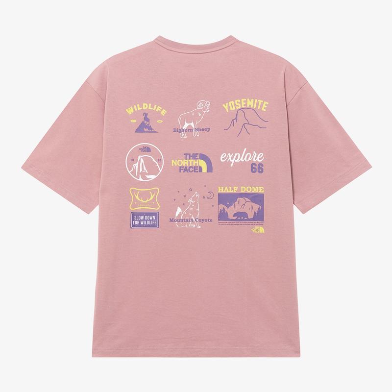北面(The North Face)中性短袖透气速干户外休闲运动T恤适合春夏穿搭 115XXXL GRAYISH_PINK