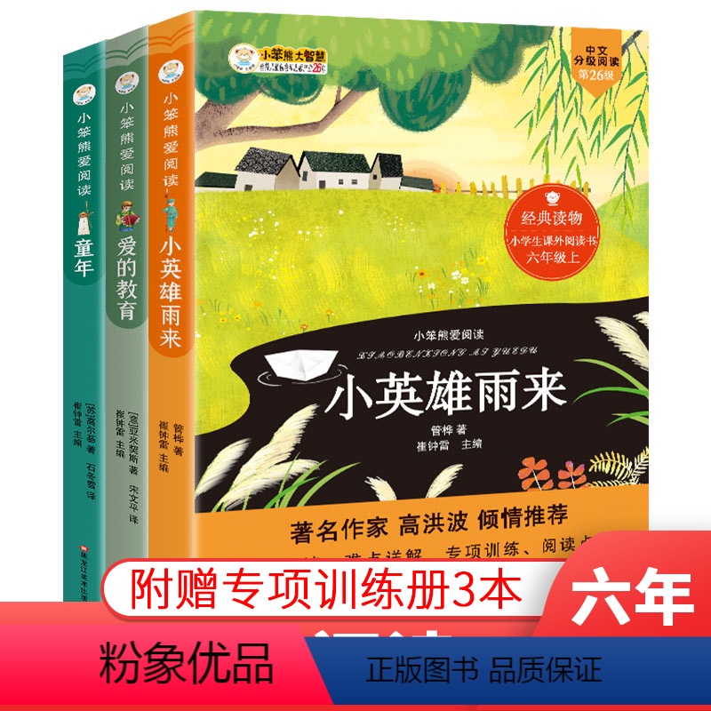 全套3本 【正版】全套3本 六年级上册课外书快乐读书吧童年高尔基爱的教育小英雄雨来人教版小学生课外阅读书籍老师书目儿童读