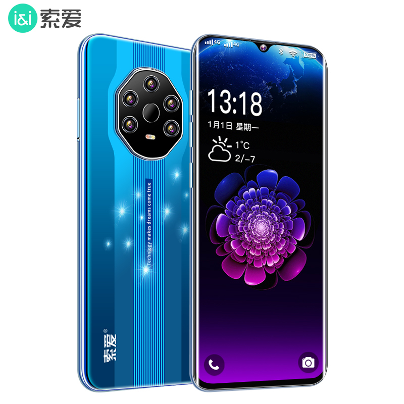 索爱M40Pro保时捷智能手机4G全网通八核高清水滴全面屏人脸识别指纹解锁快充大字大屏学生三网通游戏手机