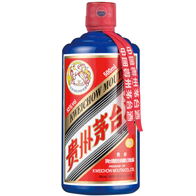 茅台酒 飞天茅台 蓝色款 53度 500ml 酱香型白酒 2018年 2019年随机发 单瓶装