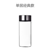 双层玻璃杯泡茶师大容量男女式学生微保温办公水杯子韩茶水分离 单层经典款银色(总容量350ml) 单杯