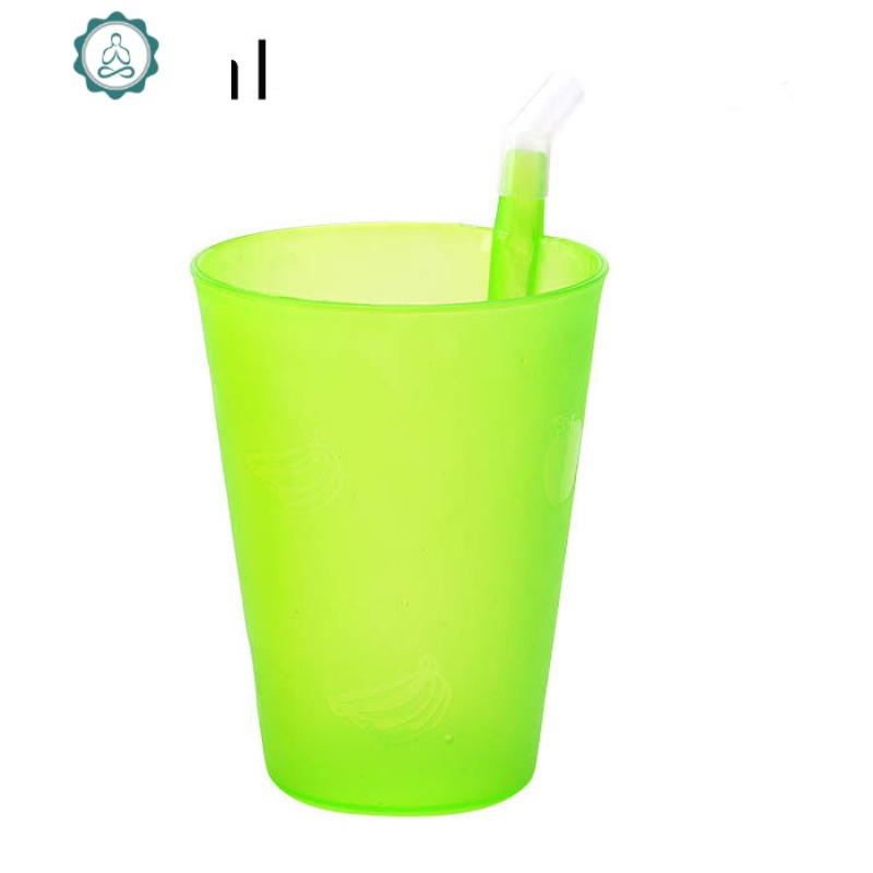 透明塑料吸管杯果汁杯冷水杯冷饮杯子刷牙杯儿童喝水杯随手杯口杯封后