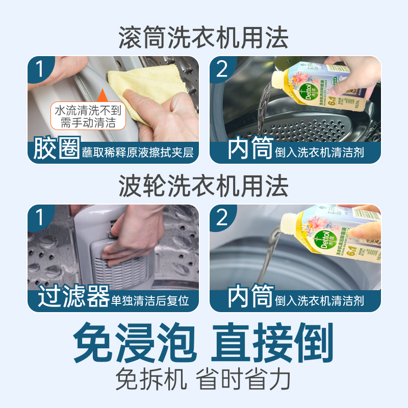 滴露Dettol洗衣机清洁剂深层清洁强力除垢杀菌去污清新留香全机型通用高清大图