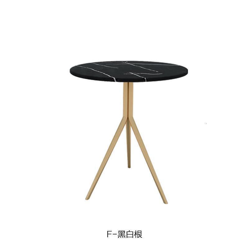 森美人意式简轻奢不锈钢大理石角几酒店小茶几边几沙发边柜客厅床头柜 F-黑白根
