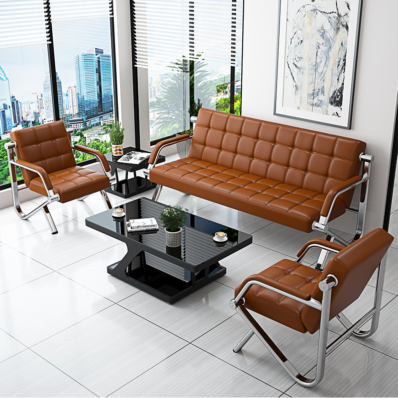 三金鑫 办公家具办公室沙发茶几组合简约接待办公沙发小型商务会客简易沙发高清大图