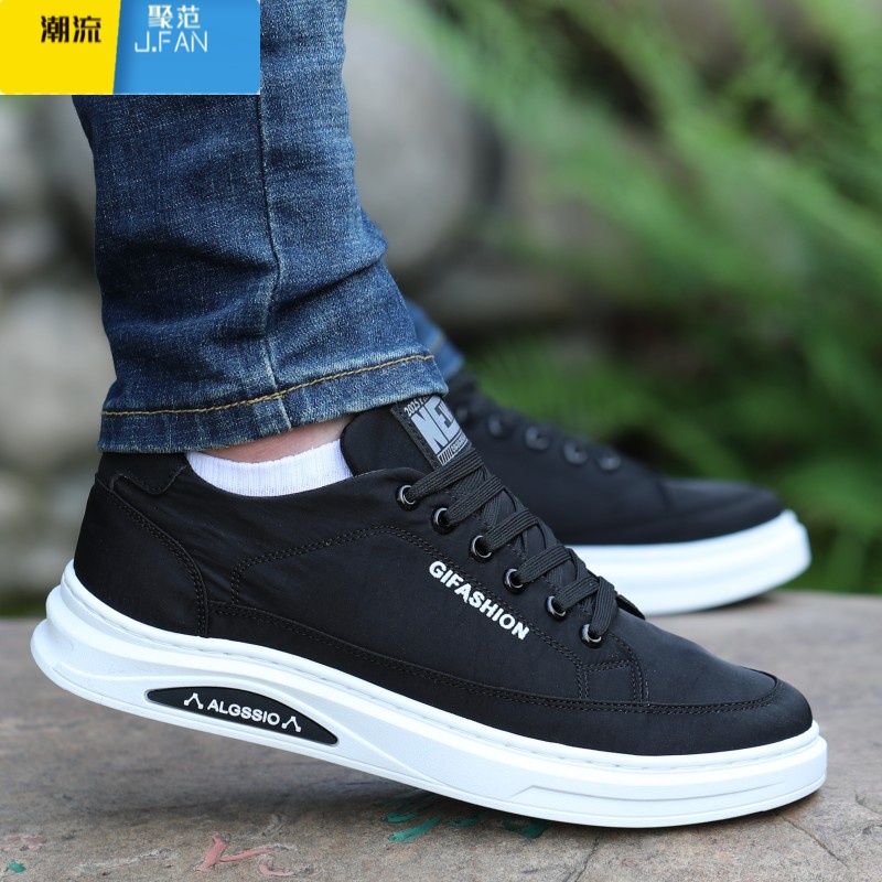 聚范男鞋夏季透气老北京布鞋运动休闲鞋软底板鞋薄款一脚蹬帆布鞋高清大图