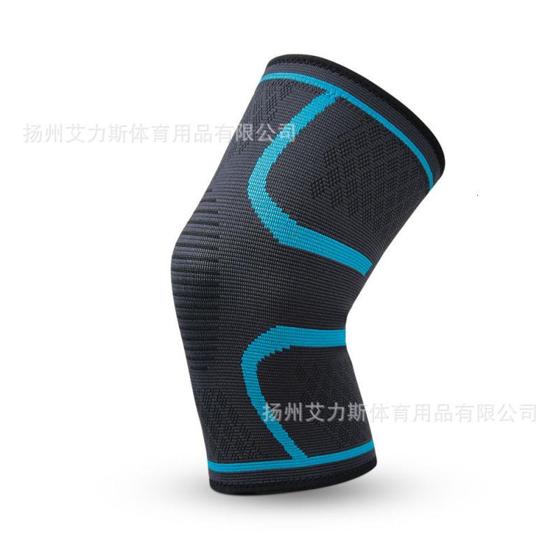 专业运动护膝盖男女健身跑步篮球装备半月板关节保暖护漆腿套护具 湖蓝色普通款M