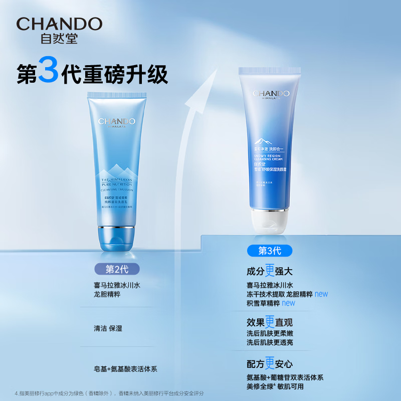 自然堂 雪域精粹纯粹滋润洗颜霜 125g高清大图