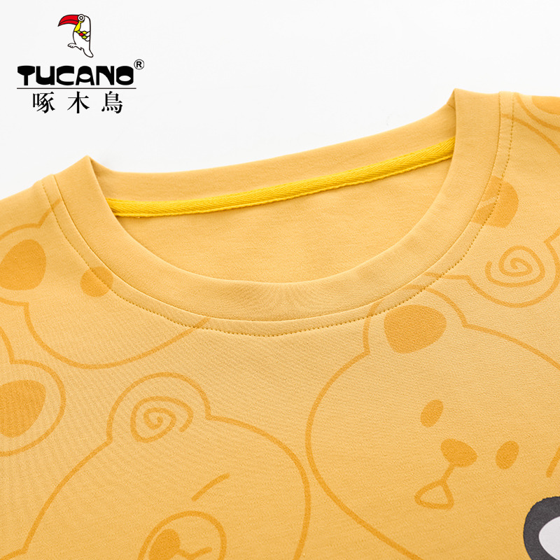 啄木鸟甜美睡衣女2025年新款春秋季纯棉长袖可爱套装冬夏天家居啄高清大图