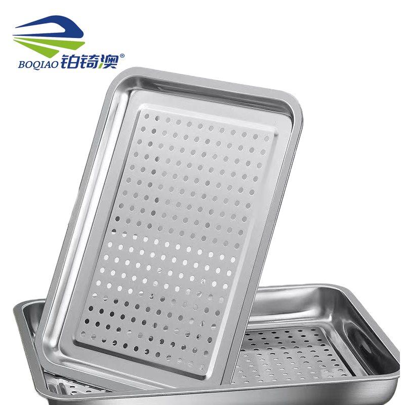 铂锜澳不锈钢1.5厚冲孔方盘/60*40*4.8cm/个 60*40*4.8cm
