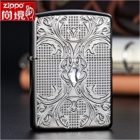 zippo打火机美国原装专柜正品 盔甲黑冰深雕花纹28956 正版代购zippo打火机防风煤油火机