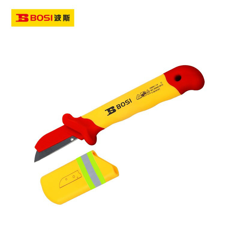波斯(BOSI) 荧光系列VDE绝缘护套式直平型电缆刀 50×180mm 把