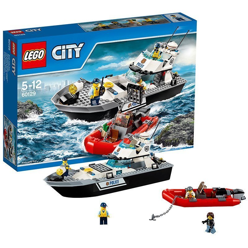 LEGO 乐高 城市City益智儿童积木塑料玩具 男孩女孩礼物巡逻艇60129 块数200块以上