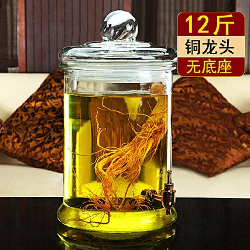 玻璃泡酒瓶带龙头10斤酵素桶酿葡萄酒坛子密封罐药酒缸多色多款生活日用家庭清洁生活日用收纳用品收纳桶