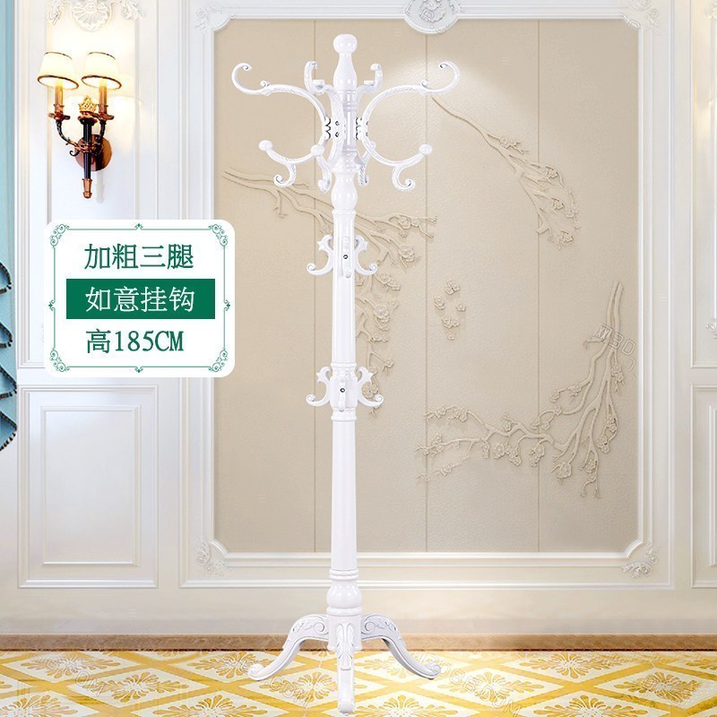 汐岩衣架落地卧室家用挂衣服架子立式大衣架简易单杆式宿舍实木衣帽架 加粗三腿-白象-601大