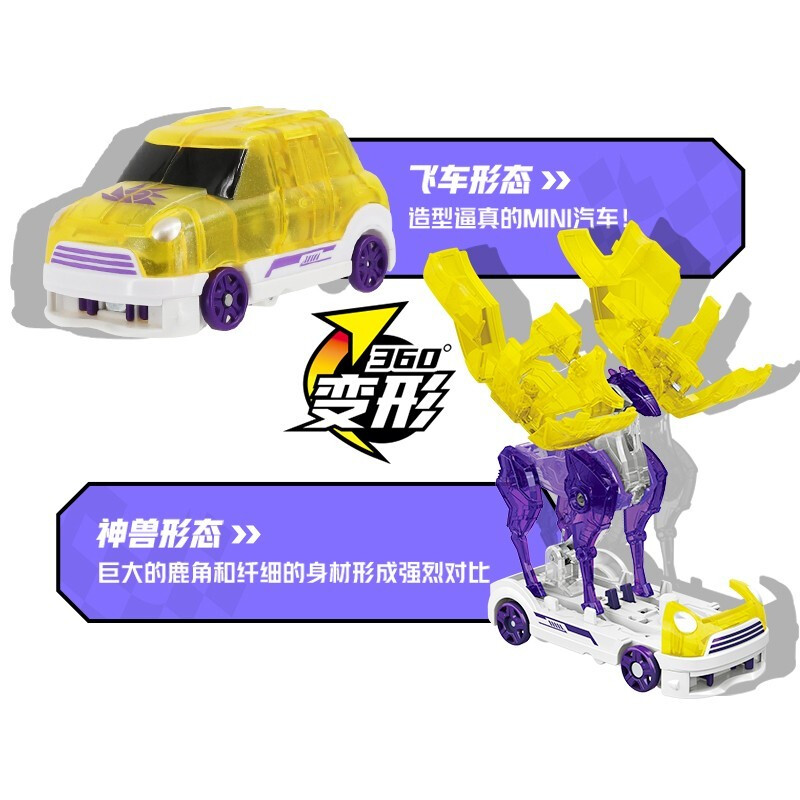 奥迪双钻机甲兽神出击2爆裂飞车4星能觉醒玩具套装晶片竞技自动夺晶变形机器人车 猛兽觉醒系列685202DS晴阳鹿高清大图