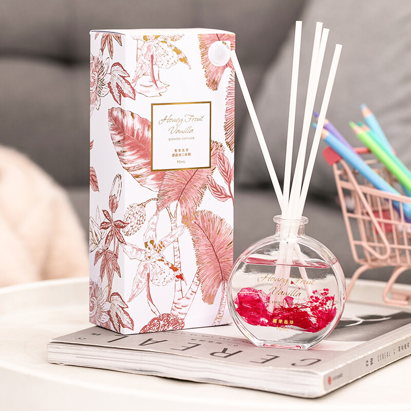 名创优品(miniso) 雾笼花影无火香薰 居家室内房间卧室藤条香氛精油 卫生间厕所空气清新剂90ML