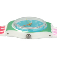 斯沃琪(SWATCH)手表 淑女系列 青春时尚靓丽撞色 树脂表带 石英女士表 LW146