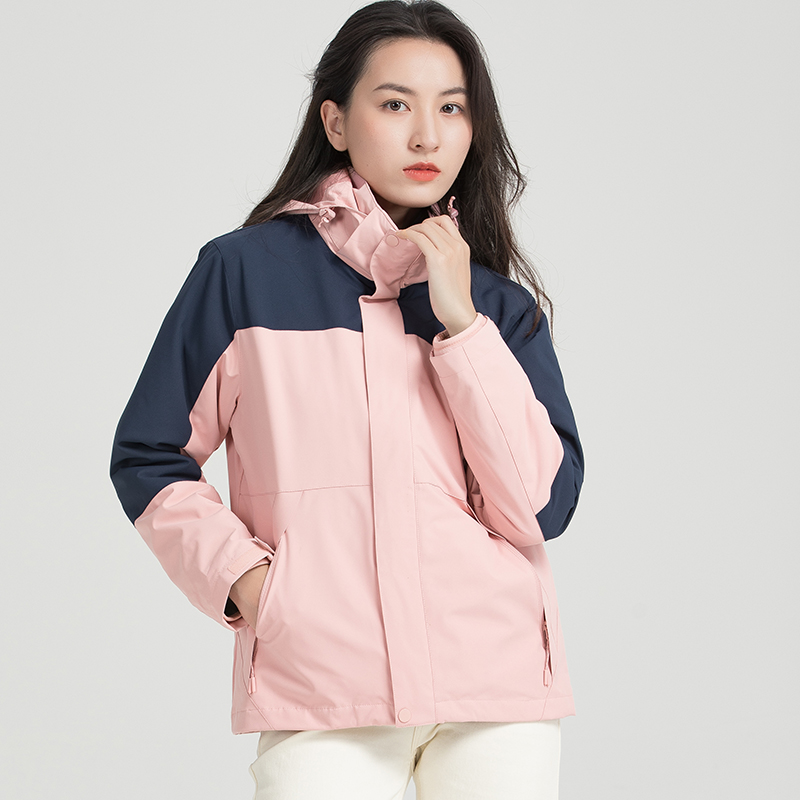 户外冲锋衣 XL 珊瑚粉女