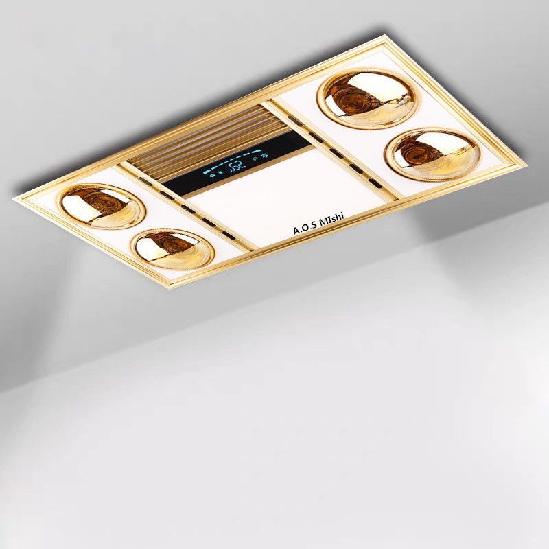 集成吊顶多功能组合灯暖led照明换气卫生间四灯取暖三合一浴霸|银色