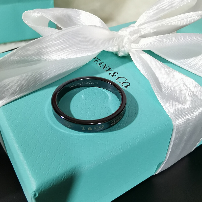 TIFFANY&CO.蒂芙尼钛金 1837 窄式戒指 午夜黑钛 戒指