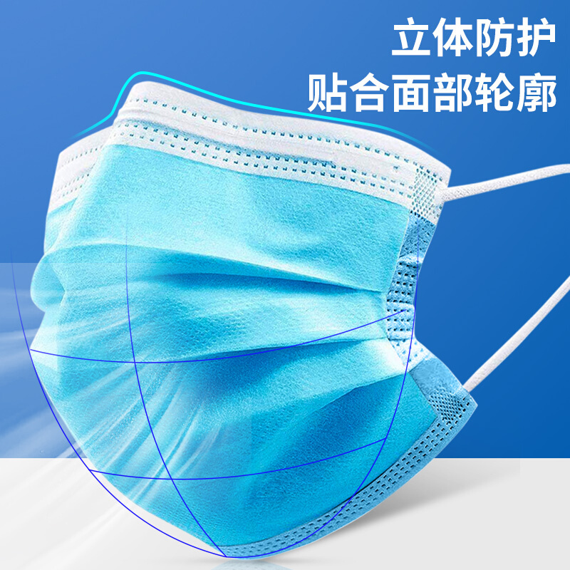 绿之源 绿呼吸一次性无纺布口罩10只装含熔喷布防尘防风防尾气异味多层过滤颗粒物飞沫透气亲肤口罩