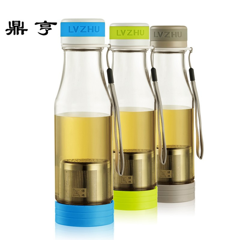 鼎亨创意便携水杯塑料过滤学生杯子情侣防漏杯茶杯简约水瓶太空杯
