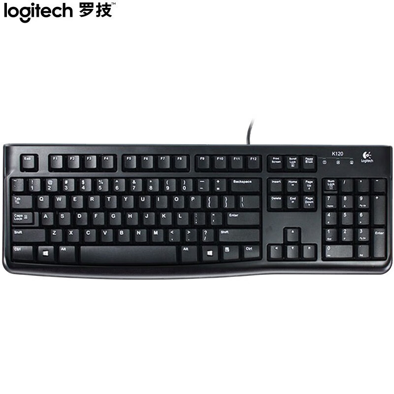 罗技(logitech) k120 有线键盘黑色 办公键盘