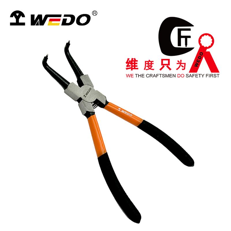 维度WEDO(工业级)德式穴用曲口卡簧钳(铬钒钢工业级) 7寸 WD378-07 /把高清大图
