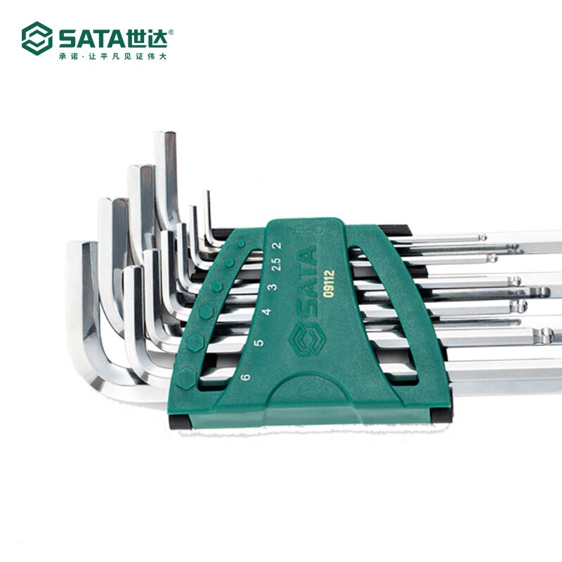 世达(SATA) 09112 加长球头内六角扳手组套高清大图