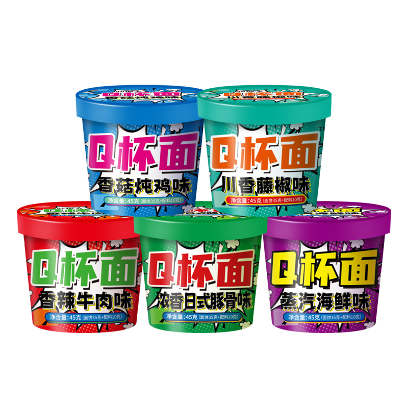 妙趣友 Q杯面香辣牛肉味 45g 桶