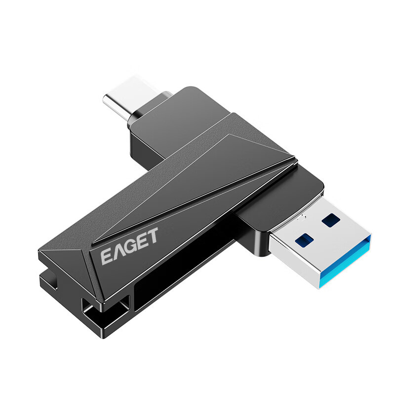 忆捷(EAGET)CF68 手机U盘Type-C USB3.2 双接口手机电脑多用旋转金属 优盘128GB高清大图