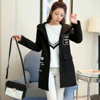 外套女学生韩版冬装加厚少女毛呢大衣青 少年外套中长款棒球服风衣