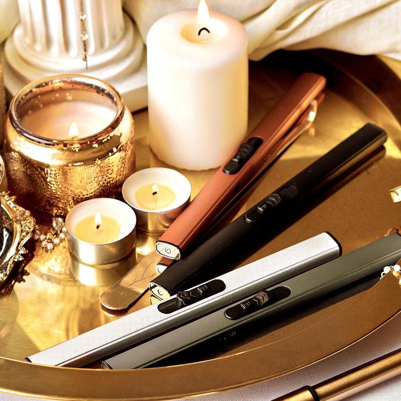 月光银脉冲基础款香薰蜡烛加长头杆煤气灶打火机手炳耐用脉冲激光点可