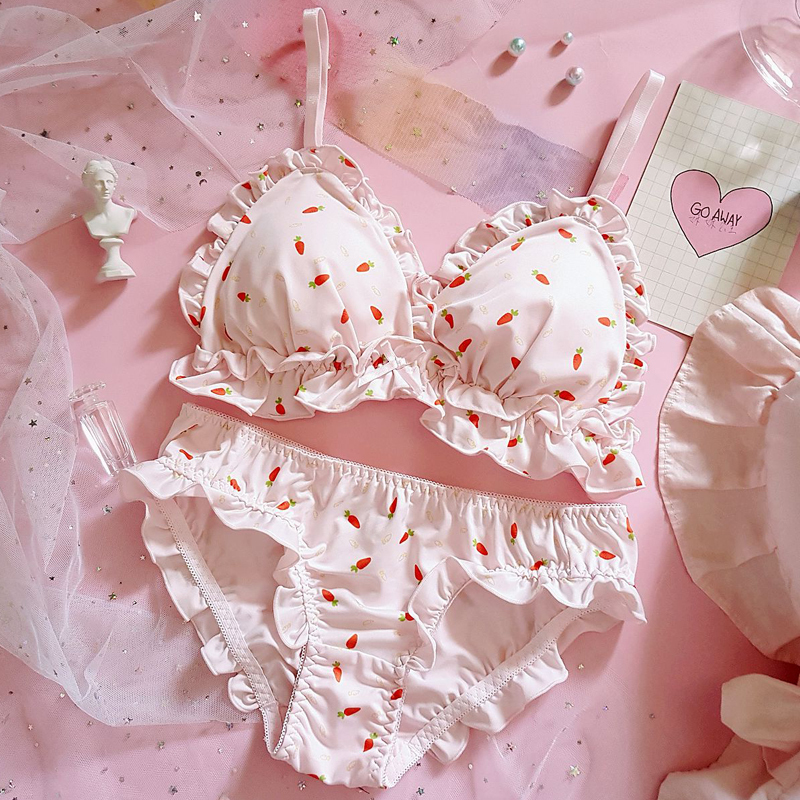 suntek特价日系软妹萝莉可爱猫咪猫爪牛奶丝无钢圈三角杯文胸套装内衣