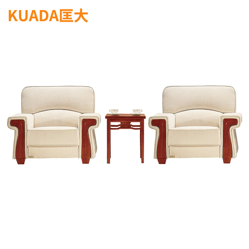 匡大 布艺沙发商务办公接待沙发组合1+1+茶几KD-E3027-1高清大图