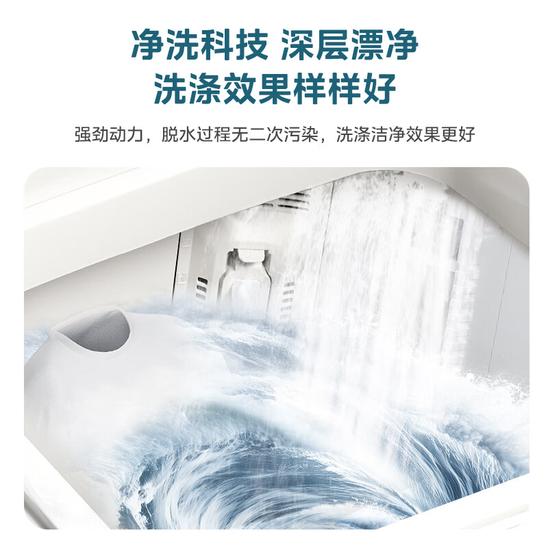 美的(Midea)双桶洗衣机8kg大容量家用品质双电机净洗科技同洗同脱 二级能效 MP8DS136高清大图