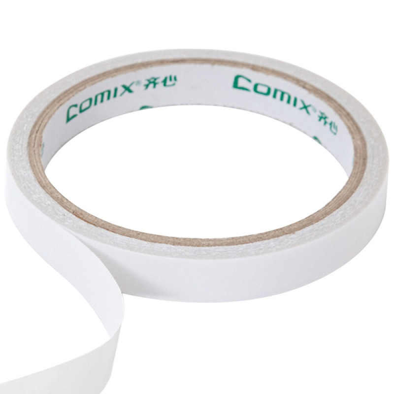 齐心(Comix) 双面胶带高粘性棉纸双面胶易撕易贴 白色10卷装12mm*10y MJ1210-10