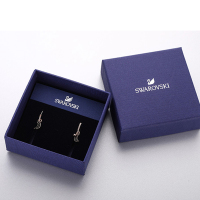 [直营]施华洛世奇 SWAROVSKI 穿孔耳环 女士 黑色/镀玫瑰金色 人造水晶 耳饰送恋人