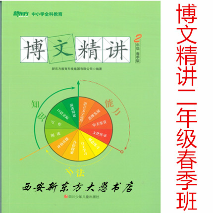 [正版]此书无答案新东方 博文精讲 二年级 春季版 语文阅读写作辅导书籍 二年级语文春季学习用书西安新东方大愚书店高清大图