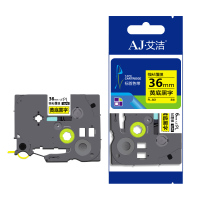 艾洁 标签带36mm黄底黑字PL-661 适用兄弟 PT-1010;1100CH;1280;TZe-661标签机色带