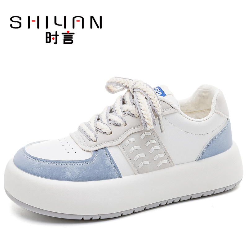时言(SHIYAN)板鞋女2022秋季新款韩版女鞋厚底松糕鞋女ins潮流小白鞋