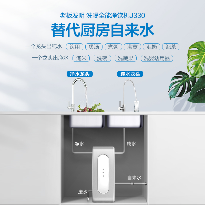 [传奇新品]老板(ROBAM)油烟机灶具净水机套餐22立方双腔61X2+57B0(天然气)+J330(600G)厨电套装
