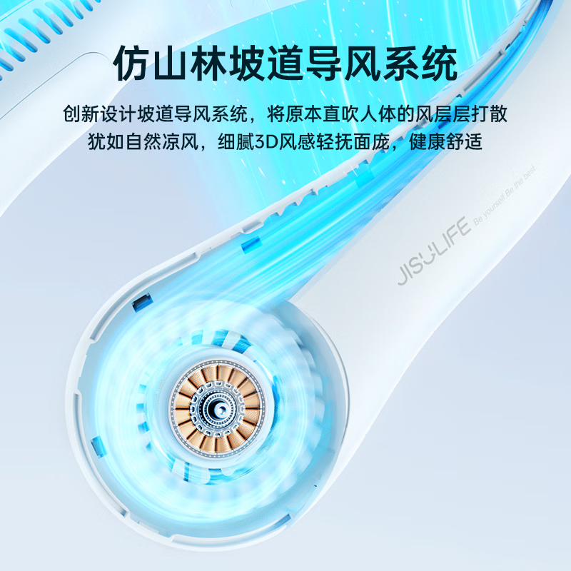 几素挂脖风扇制冷随身便携式空调迷你usb小风扇无叶挂脖式风扇儿童挂颈子户外懒人露营降温小电扇 绿色 FA14 超长续航高清大图