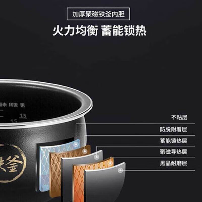 九阳(Joyoung)电饭煲F40T-F372家用智能可预约定时IH电磁加热土灶铁釜内胆多功能电饭锅高清大图