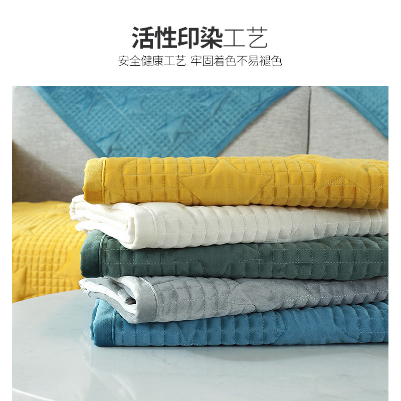美帮汇轻奢北欧皮沙发垫套罩巾四季通用简约现代防滑毛绒时尚冬季坐垫子高清大图