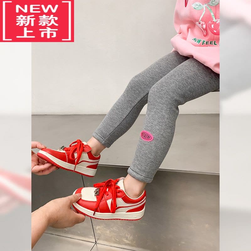 可莉允女童加绒打底裤2022新款儿童冬装洋气紧身裤加厚裤子保暖宝宝外穿保暖裤图片