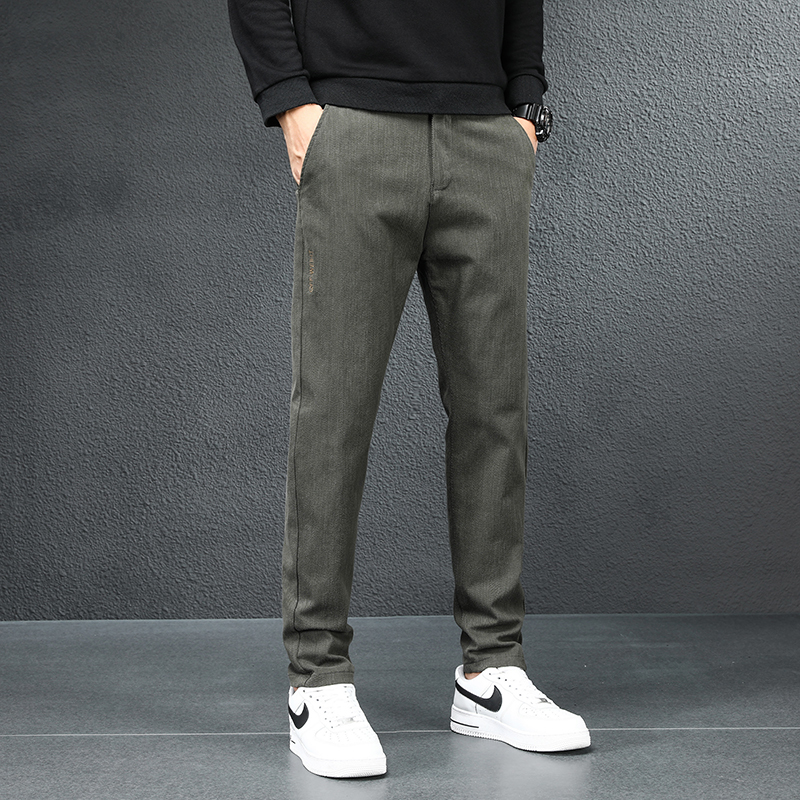 leone)休闲裤秋季中青年商务男士小直筒宽松工装西裤长裤子男装潮