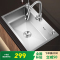水槽单槽厨房洗菜盆加厚不锈钢洗碗槽家用洗碗池纳米台下盆