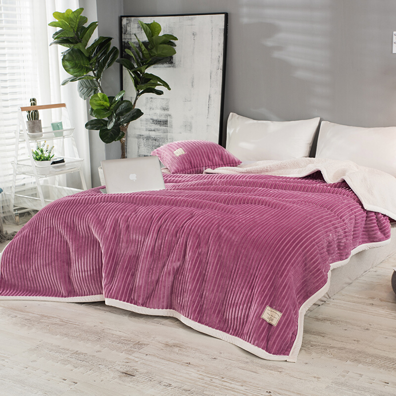 法兰绒羊羔绒毛毯被子冬季双层加厚珊瑚绒单人宿舍学生毯子床单